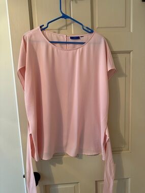 Apt. 9 Light Pink Short Sleeve Tie-Detail Blouse